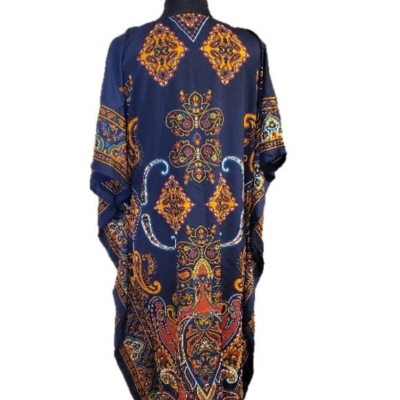 Miss Lavish London Kaftan Dress Rich in Color Size 14-18 - Picture 3 of 5